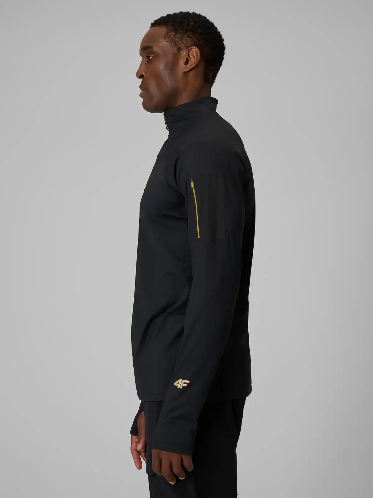 BLUZA MĘSKA TREKKINGOWA SPORTOWA 4F SZYBKOSCHNĄCA M639 SS26 KOLOR CZARNY 4/9