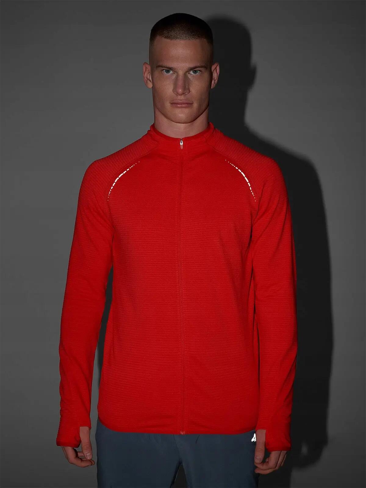 BLUZA MĘSKA 4F SPORTOWA TRENINGOWA SZYBKOSCHNĄCA TFSWM575 XL  KOLOR CZERWONY 6/12
