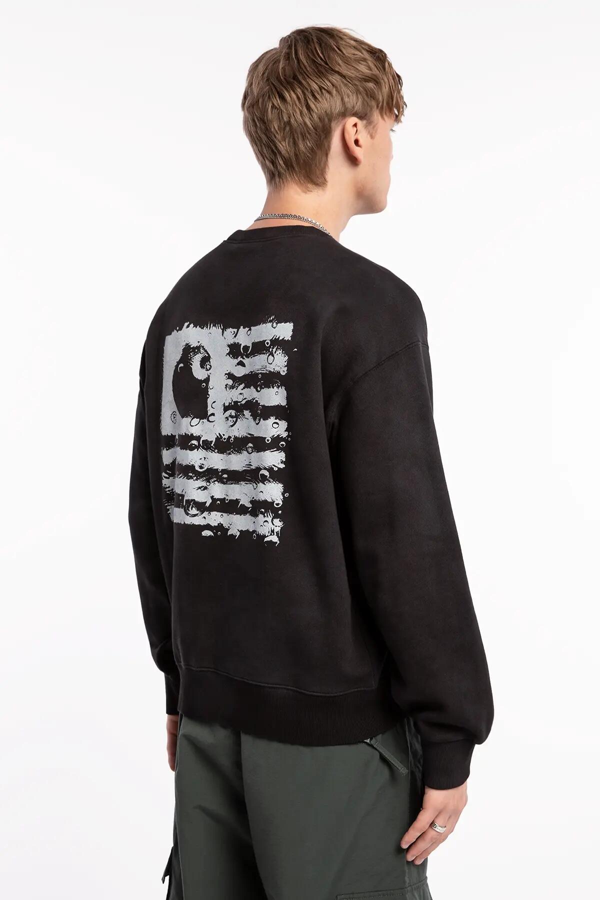 BLUZA MĘSKA CARHARTT WIP CHROMO SWEAT BLACK CHROMO / WHITE I03  KOLOR CZARNY 4/5