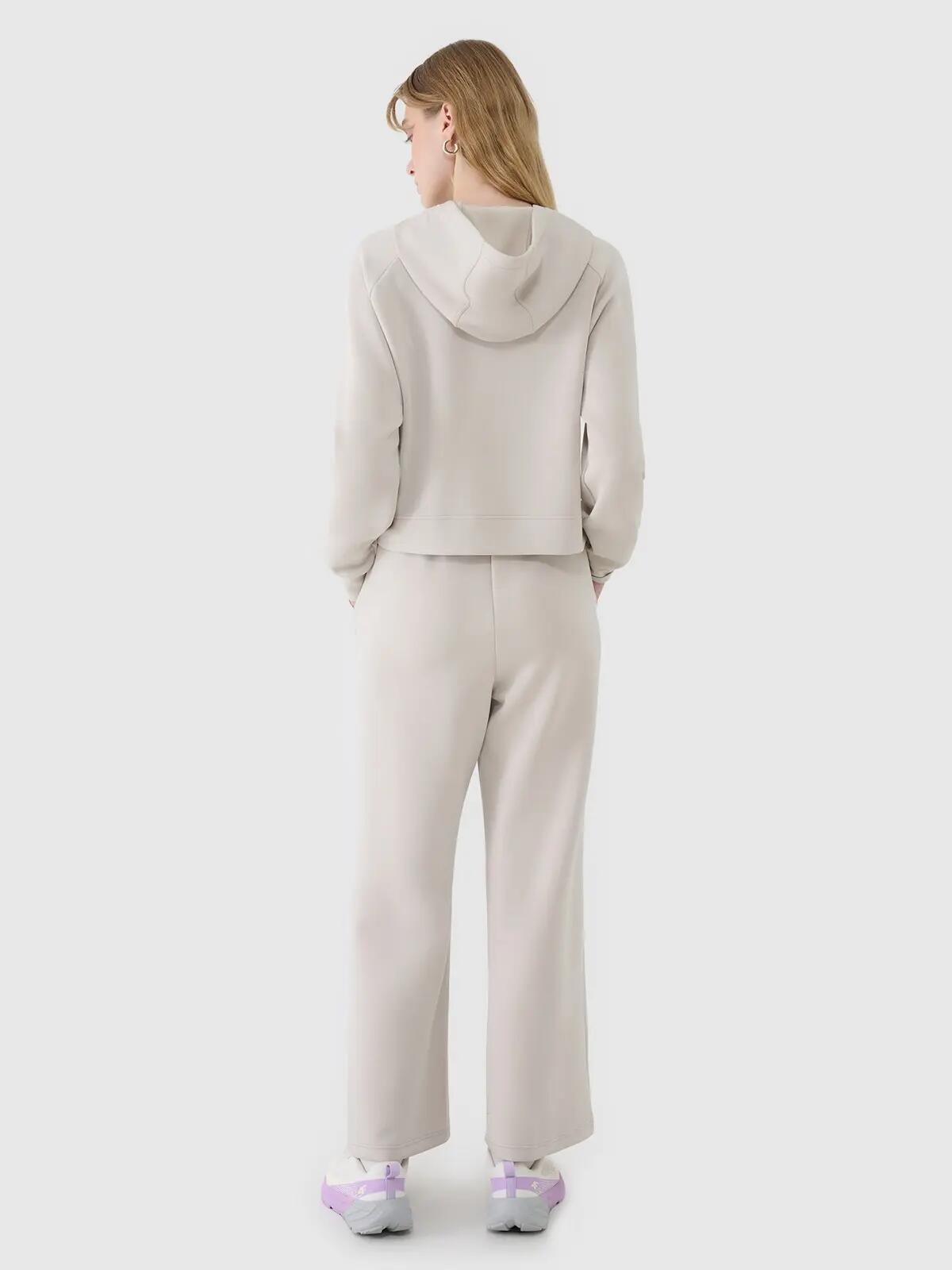 BLUZA DRESOWA DAMSKA 4F NIEROZPINANA Z KAPTUREM XS TSWSF1562 KOLOR BEŻOWY 5/8