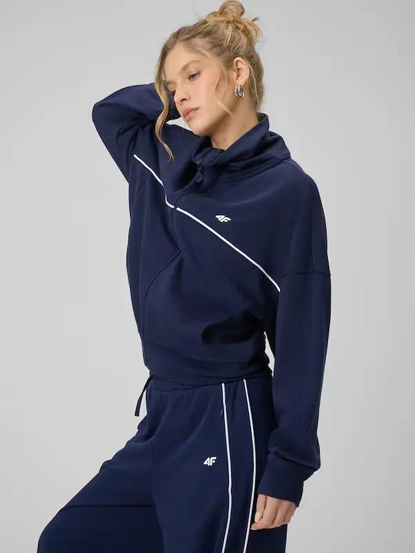 BLUZA DAMSKA DRESOWA 4F SPORTOWA TRENINGOWA NA CO DZIEŃ KOLOR NIEBIESKI 3/10