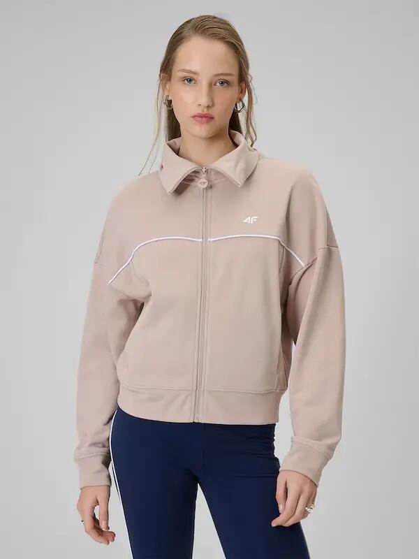 BLUZA DAMSKA DRESOWA 4F SPORTOWA TRENINGOWA NA CO DZIEŃ KOLOR BEŻOWY 3/10
