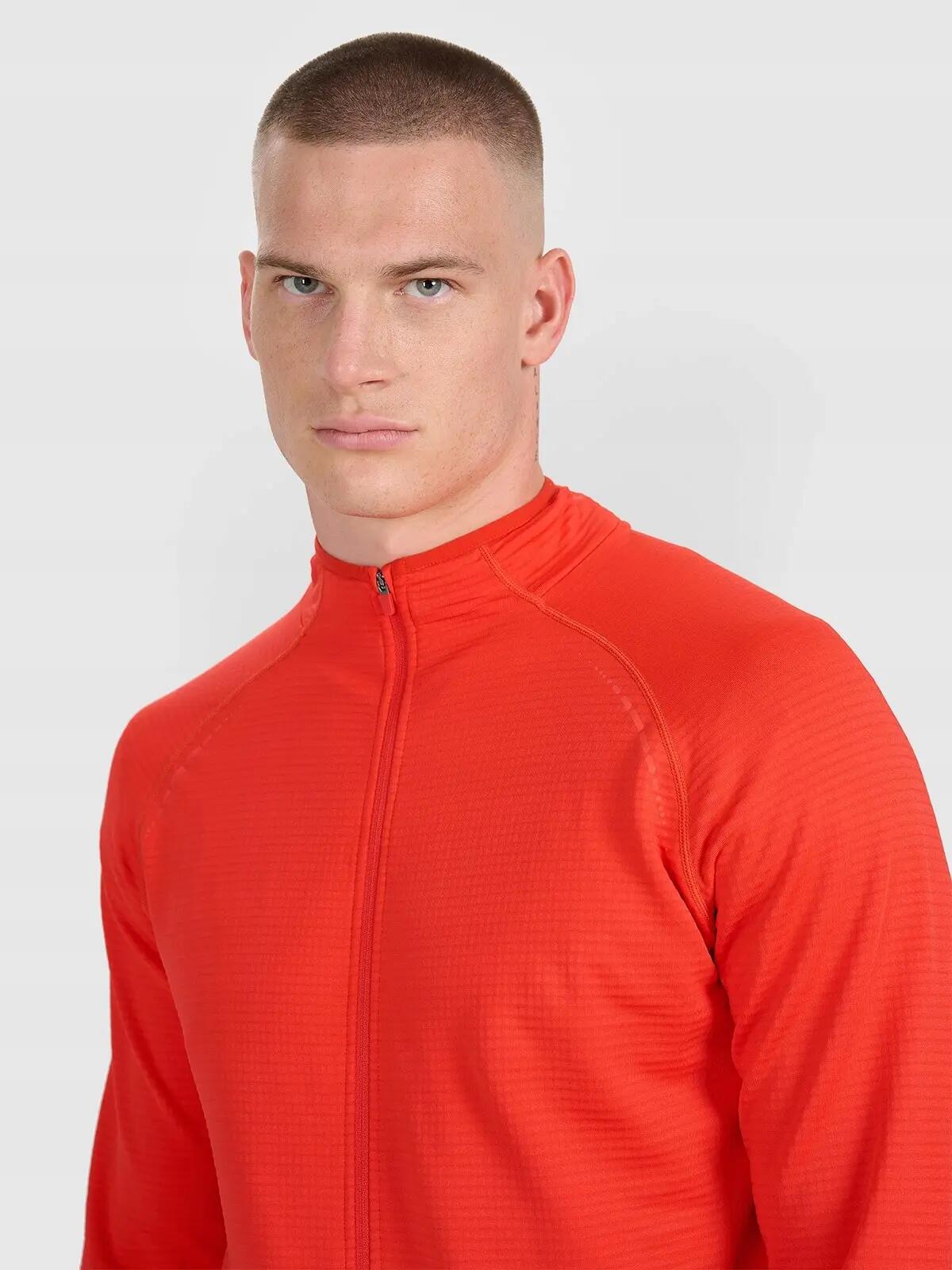 BLUZA MĘSKA 4F SPORTOWA TRENINGOWA SZYBKOSCHNĄCA TFSWM575 XL  KOLOR CZERWONY 4/12
