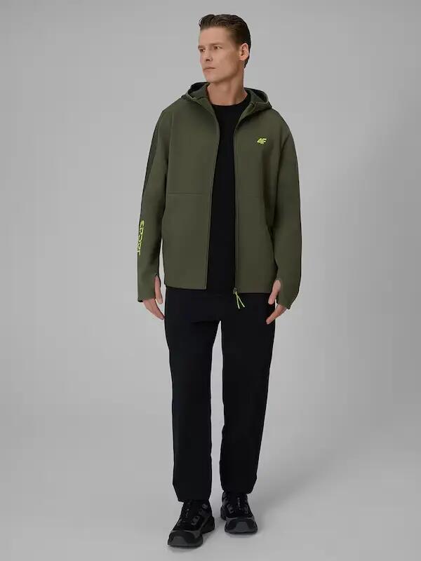 BLUZA MĘSKA 4F DRESOWA ROZPINANA Z KAPTUREM SPORTOWA  KOLOR ZIELONY 5/9