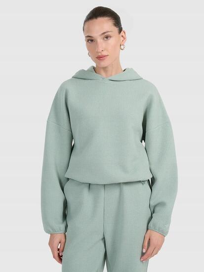 Sweat-shirt femme 4F en tricot gaufré TSWSF1847 couleur verte
