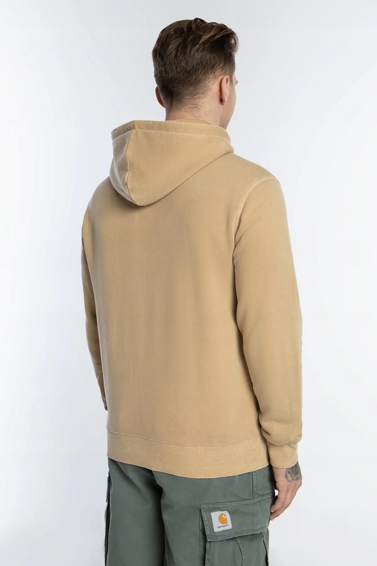 BLUZA MĘSKA Z KAPTUREM CARHARTT WIP HOODED DUSTER SWEAT DUST BROWN  KOLOR BEŻOWY 4/5