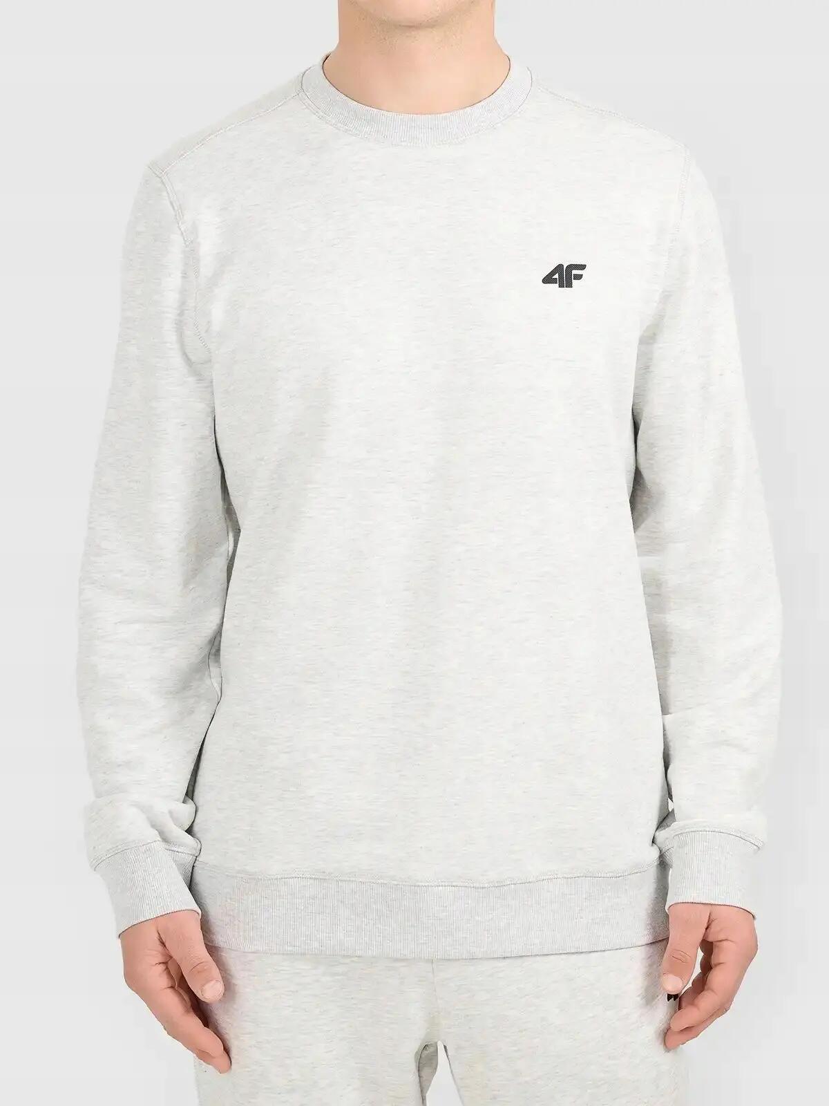 BLUZA MĘSKA DRESOWA 4F BEZ KAPTURA NIEROZPINANA S M2549 KOLOR SZARY 2/4