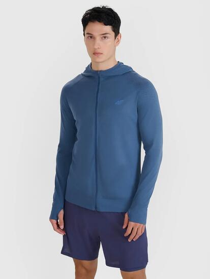 BLUZA MĘSKA 4F TRENINGOWA SZYBKOSCHNĄCA DO BIEGANIA S/M M544 KOLOR NIEBIESKI
