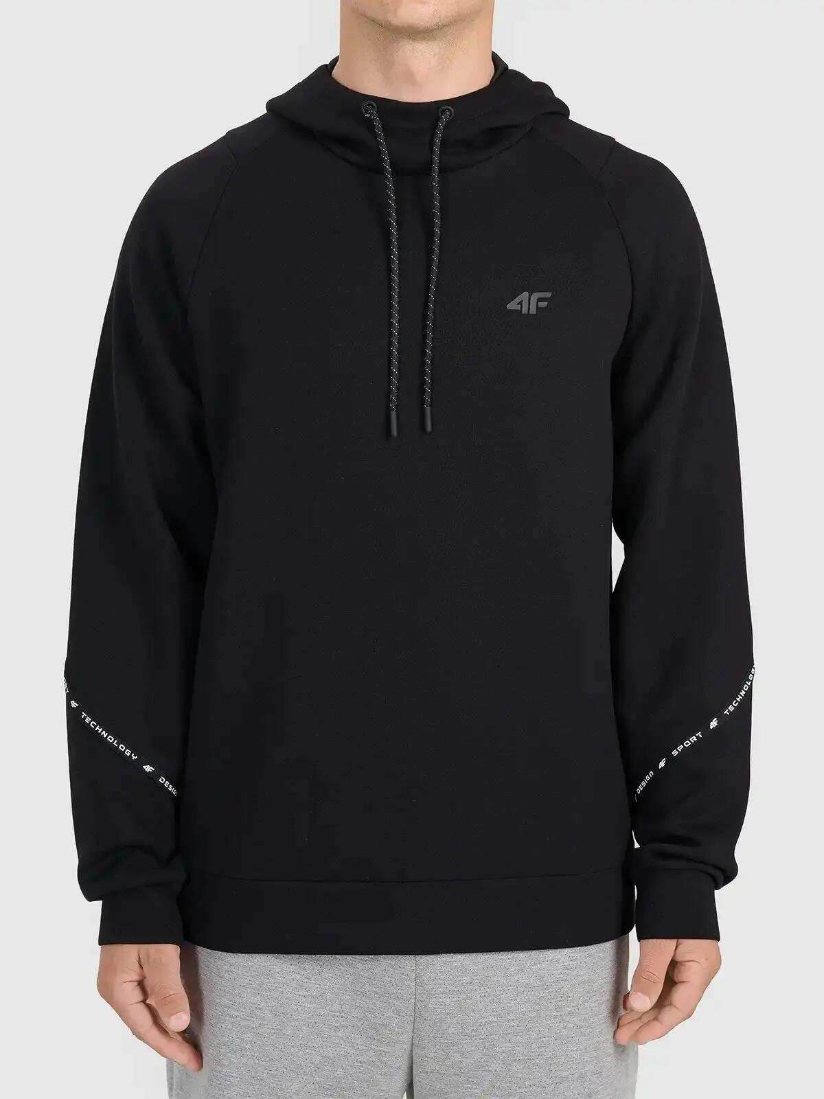 BLUZA MĘSKA 4F DRESOWA NIEROZPINANA Z KAPTUREM M M2238 KOLOR CZARNY 8/12