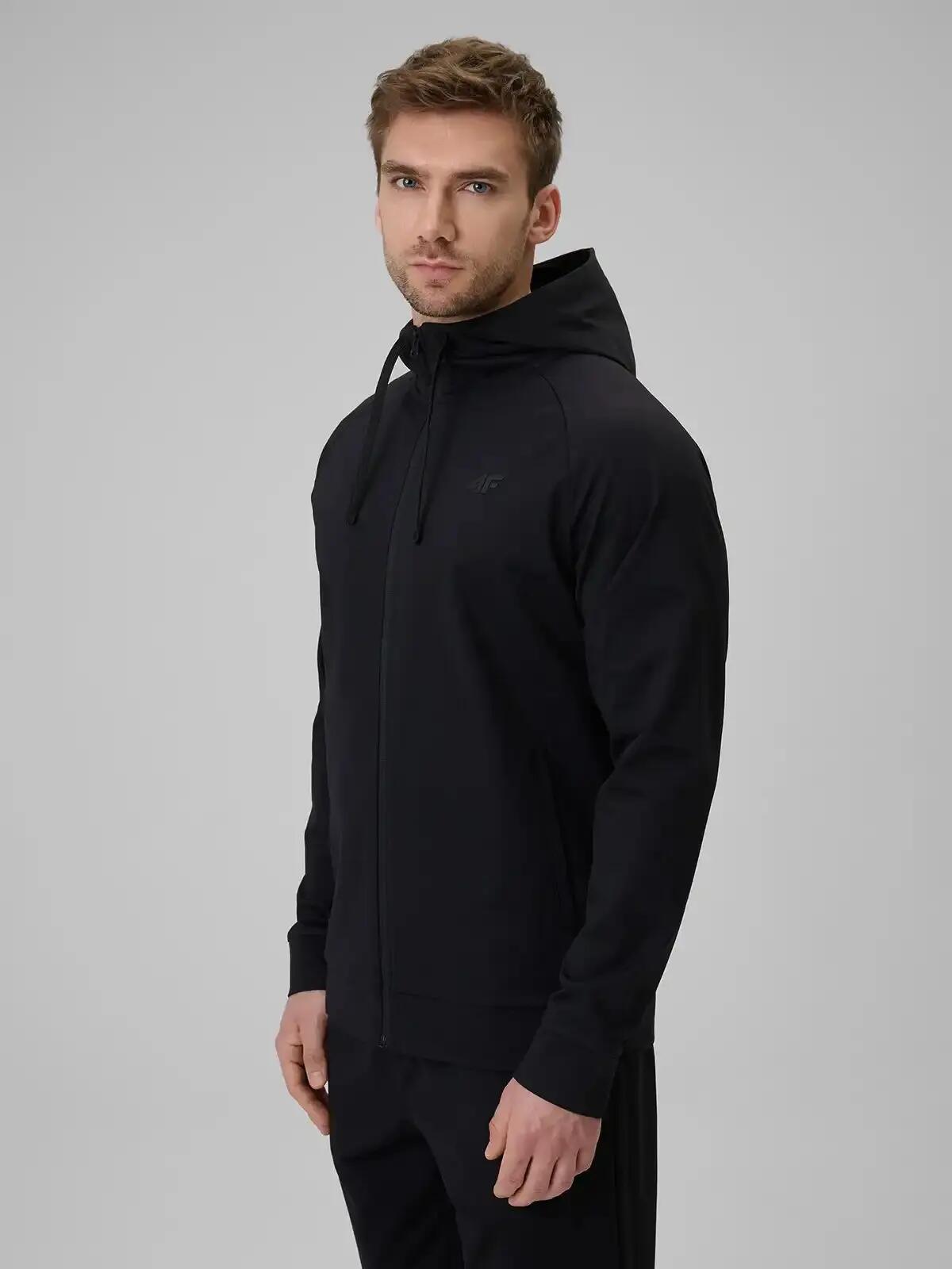 BLUZA MĘSKA SPORTOWA 4F TRENINGOWA SZYBKOSCHNĄCA M631  KOLOR CZARNY 7/12