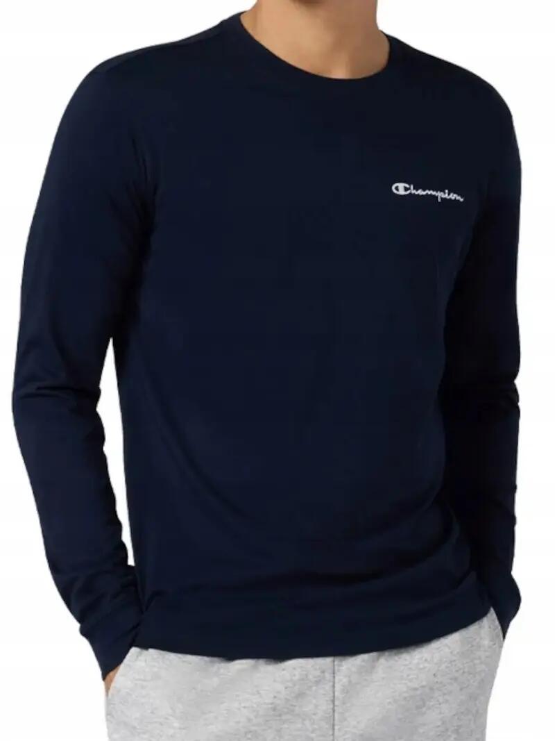 Bluzka Męska Champion Bawełniana Granat Cienka Longsleeve 3/5