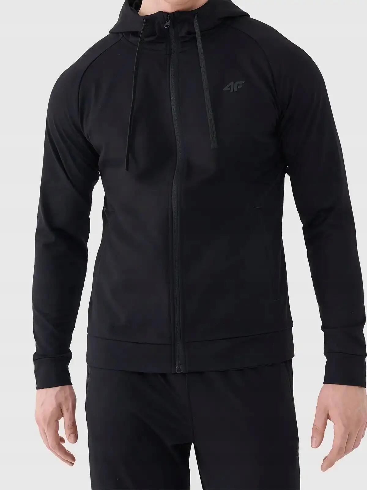 BLUZA MĘSKA SPORTOWA 4F TRENINGOWA SZYBKOSCHNĄCA M631  KOLOR CZARNY 4/12