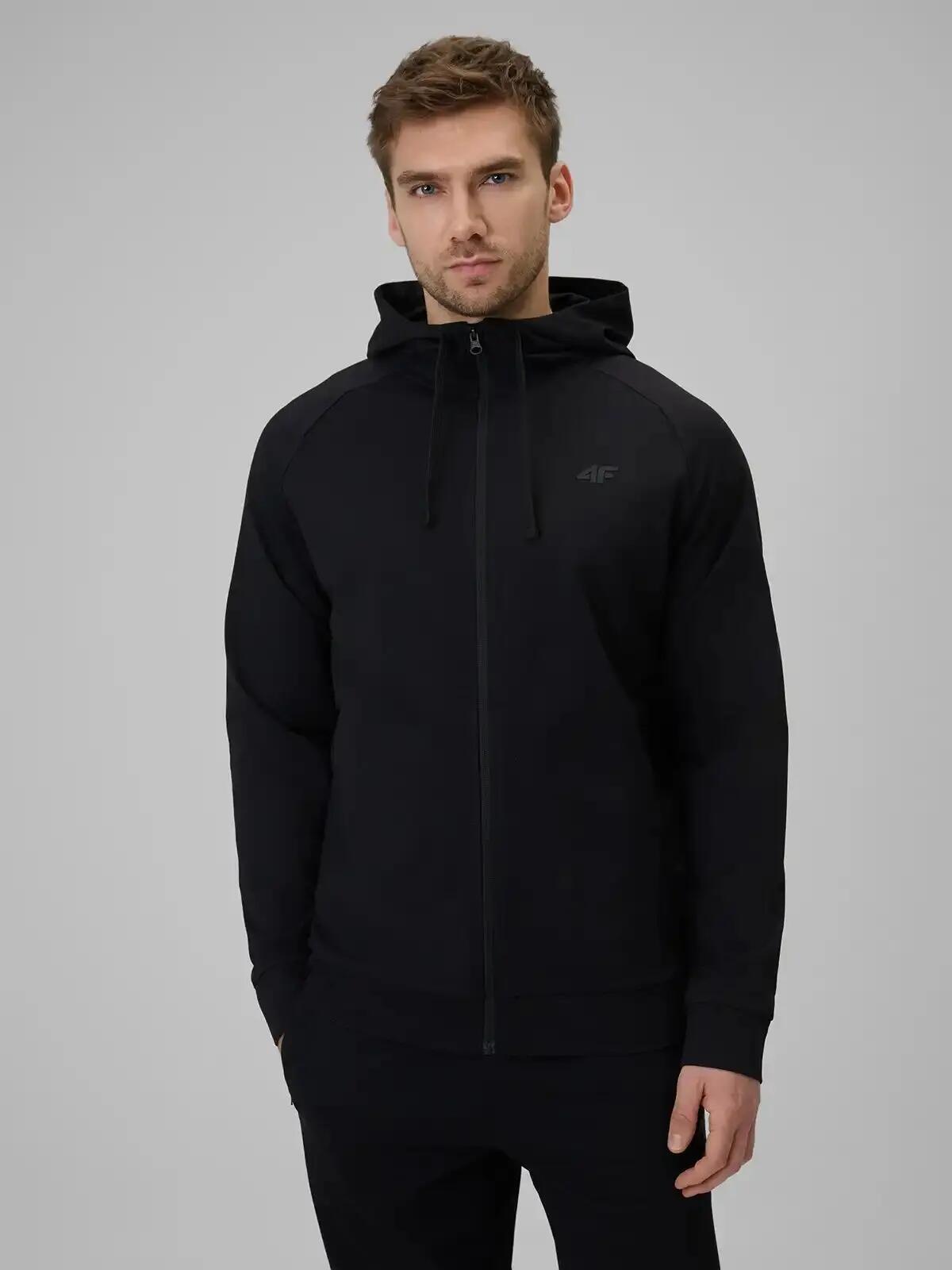 BLUZA MĘSKA SPORTOWA 4F TRENINGOWA SZYBKOSCHNĄCA M631  KOLOR CZARNY 3/12
