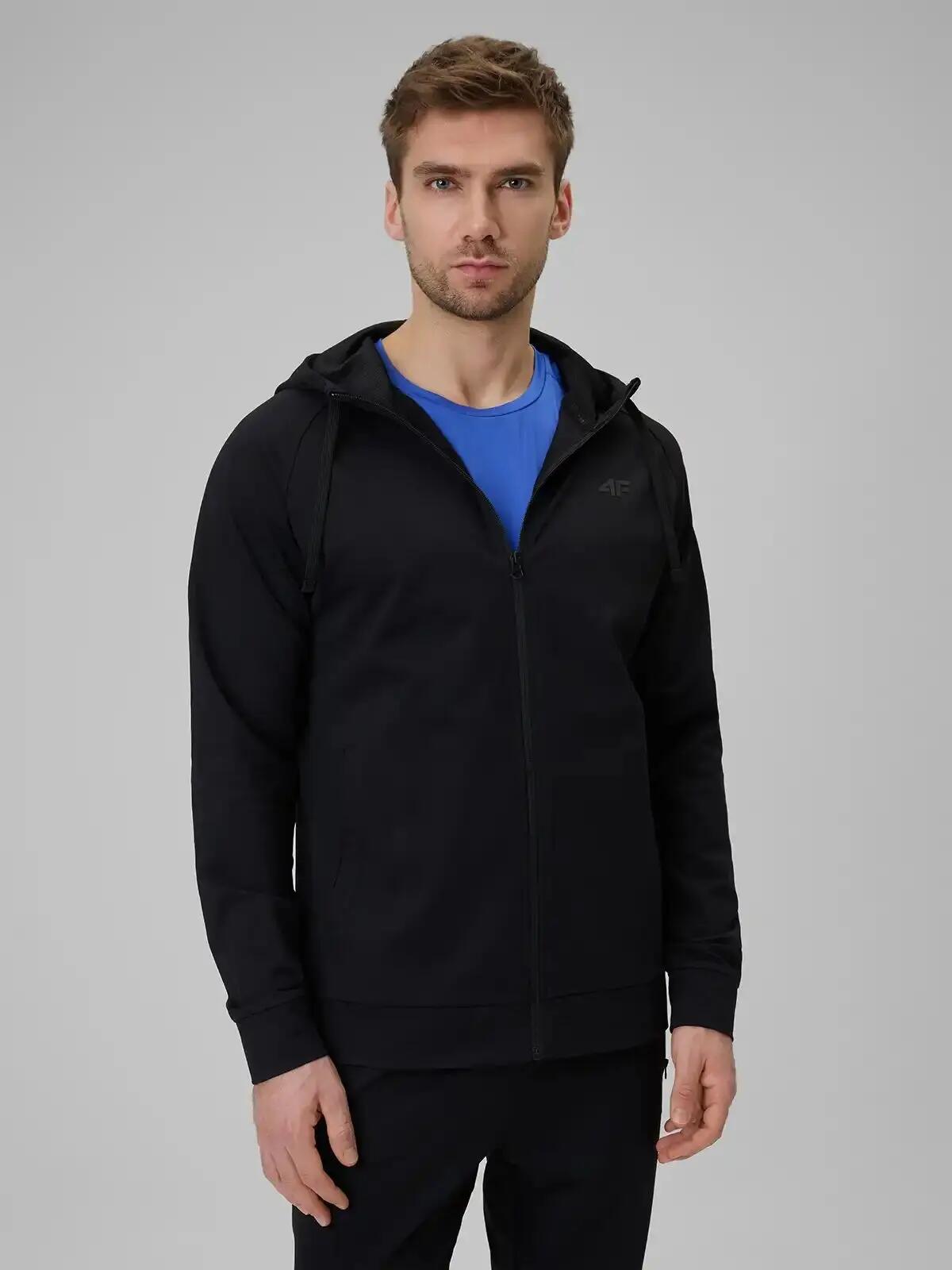 BLUZA MĘSKA SPORTOWA 4F TRENINGOWA SZYBKOSCHNĄCA M631  KOLOR CZARNY 2/12