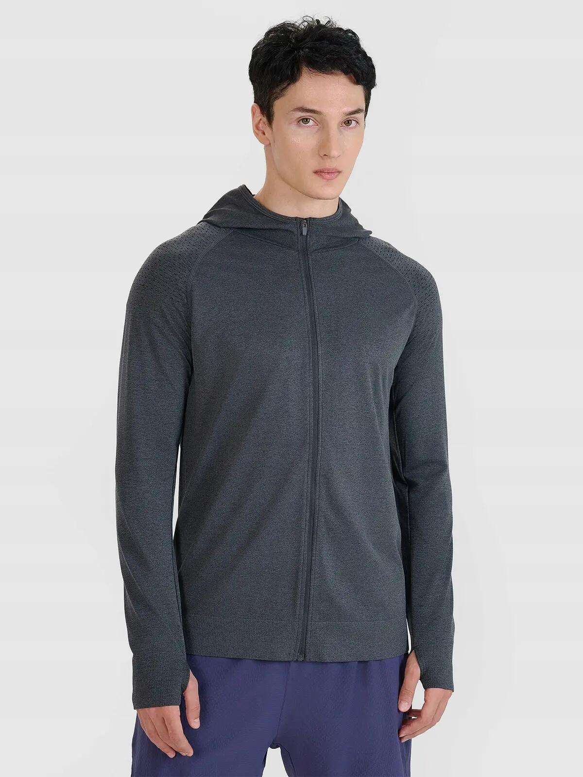 BLUZA MĘSKA 4F TRENINGOWA SZYBKOSCHNĄCA DO BIEGANIA S/M M544 KOLOR SZARY
