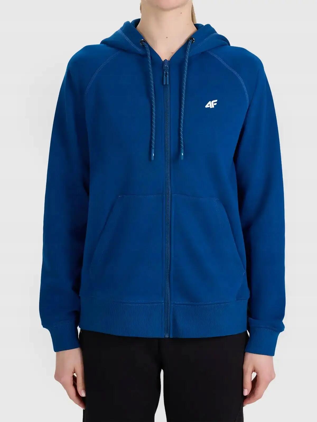 BLUZA DAMSKA 4F DRESOWA ROZPINANA Z KAPTUREM BASIC  KOLOR ZIELONY 2/4