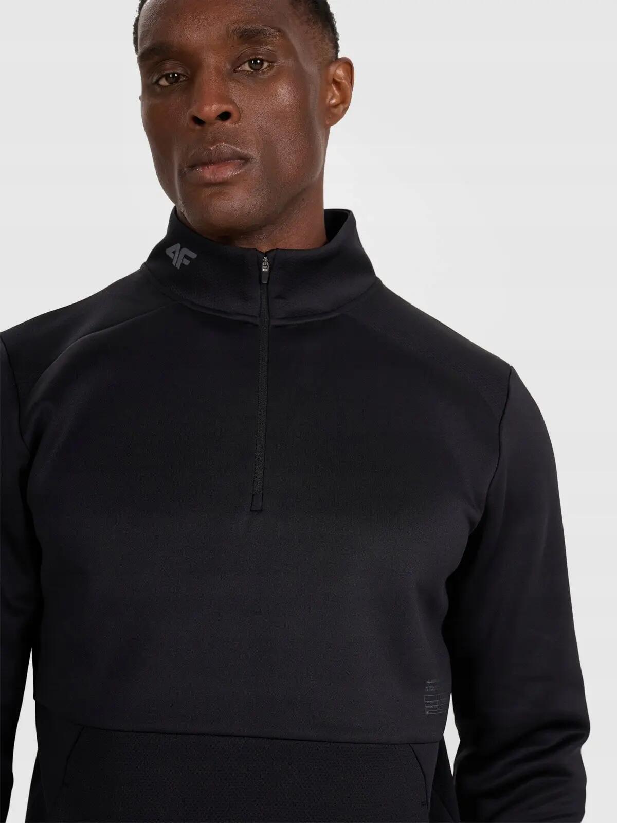BLUZA MĘSKA SPORTOWA TRENINGOWA SZYBKOSCHNĄCA 4F TFSWM561  KOLOR CZARNY 4/10