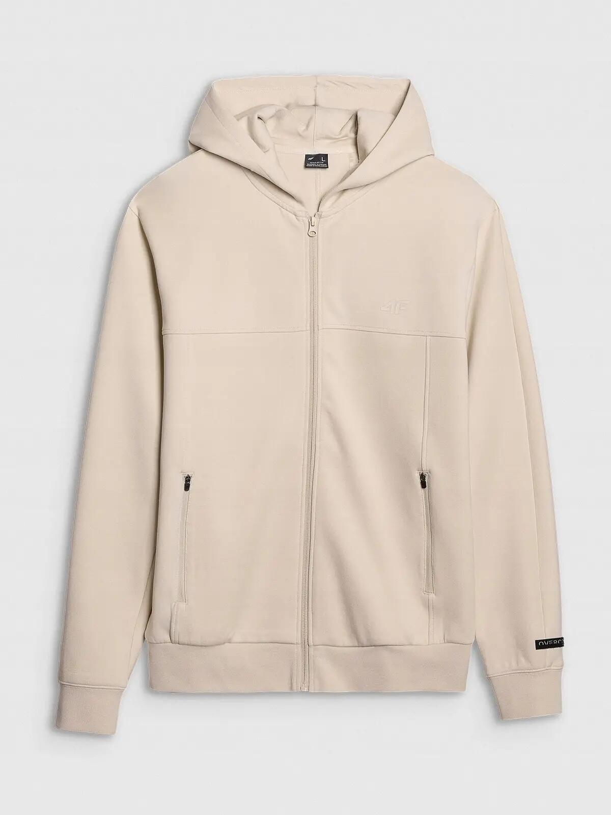 BLUZA MĘSKA 4F DRESOWA ROZPINANA Z KAPTUREM L M1537 KOLOR BEŻOWY 7/9