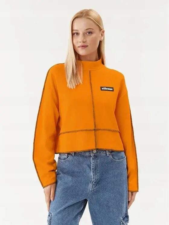 BLUZA DAMSKA ELLESSE BOXY OVERSIZE ZE STÓJKĄ POMARAŃCZOWA KOLOR POMARAŃCZOWY
