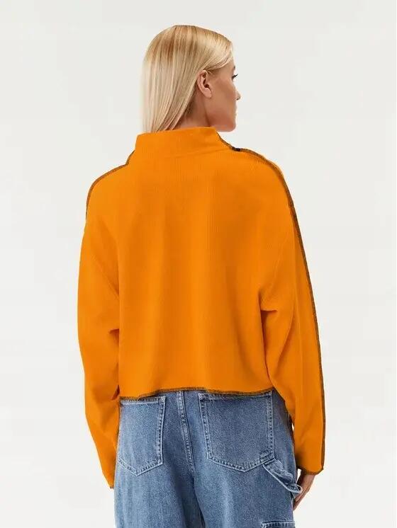 BLUZA DAMSKA ELLESSE BOXY OVERSIZE ZE STÓJKĄ POMARAŃCZOWA  KOLOR POMARAŃCZOWY 3/6
