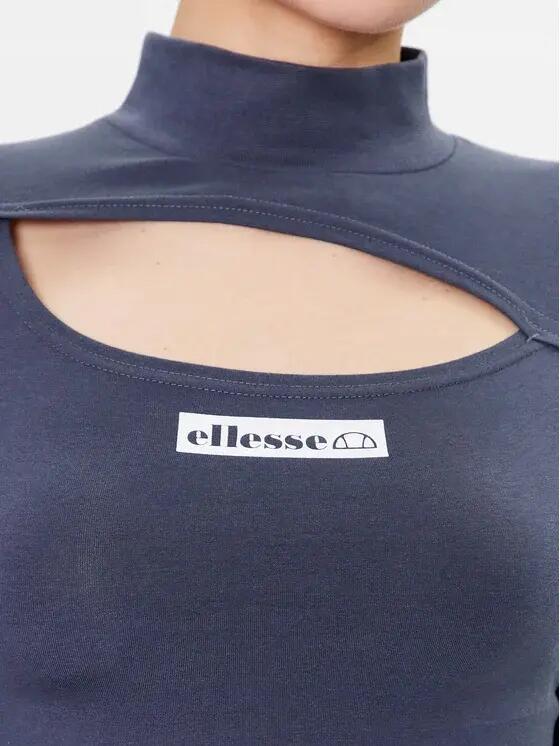 KOSZULKA DAMSKA Z DŁUGIM RĘKAWEM BLUZKA CROP ELLESSE  KOLOR CZARNY 5/6