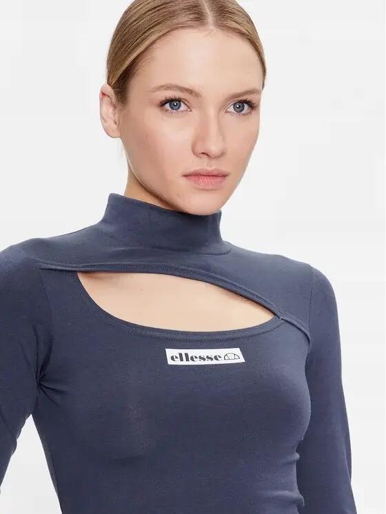 KOSZULKA DAMSKA Z DŁUGIM RĘKAWEM BLUZKA CROP ELLESSE  KOLOR CZARNY 4/6