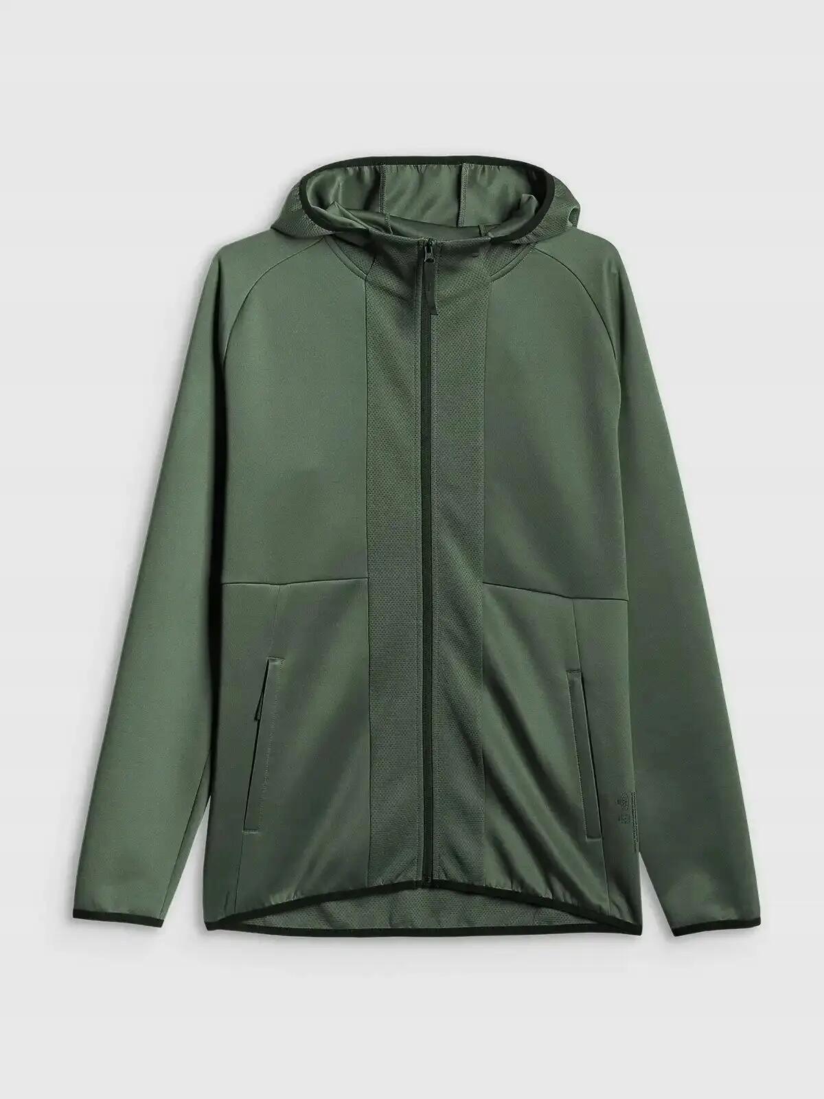BLUZA MĘSKA TRENINGOWA 4F SPORTOWA ROZPIANA SZYBKOSCHNĄCA  KOLOR BRĄZOWY 8/10