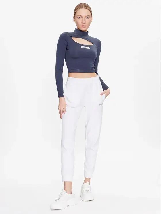 KOSZULKA DAMSKA Z DŁUGIM RĘKAWEM BLUZKA CROP ELLESSE  KOLOR CZARNY 3/6