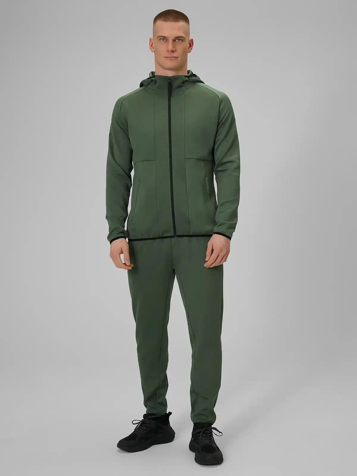 BLUZA MĘSKA TRENINGOWA 4F SPORTOWA ROZPIANA SZYBKOSCHNĄCA  KOLOR BRĄZOWY 7/10