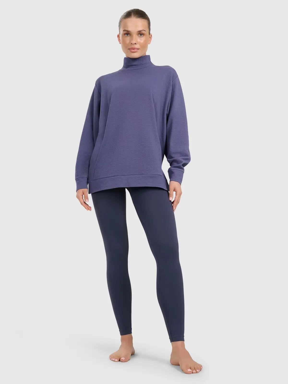 BLUZA DAMSKA DRESOWA 4F TRENINGOWA DO JOGI TFSWF589  KOLOR NIEBIESKI 7/12