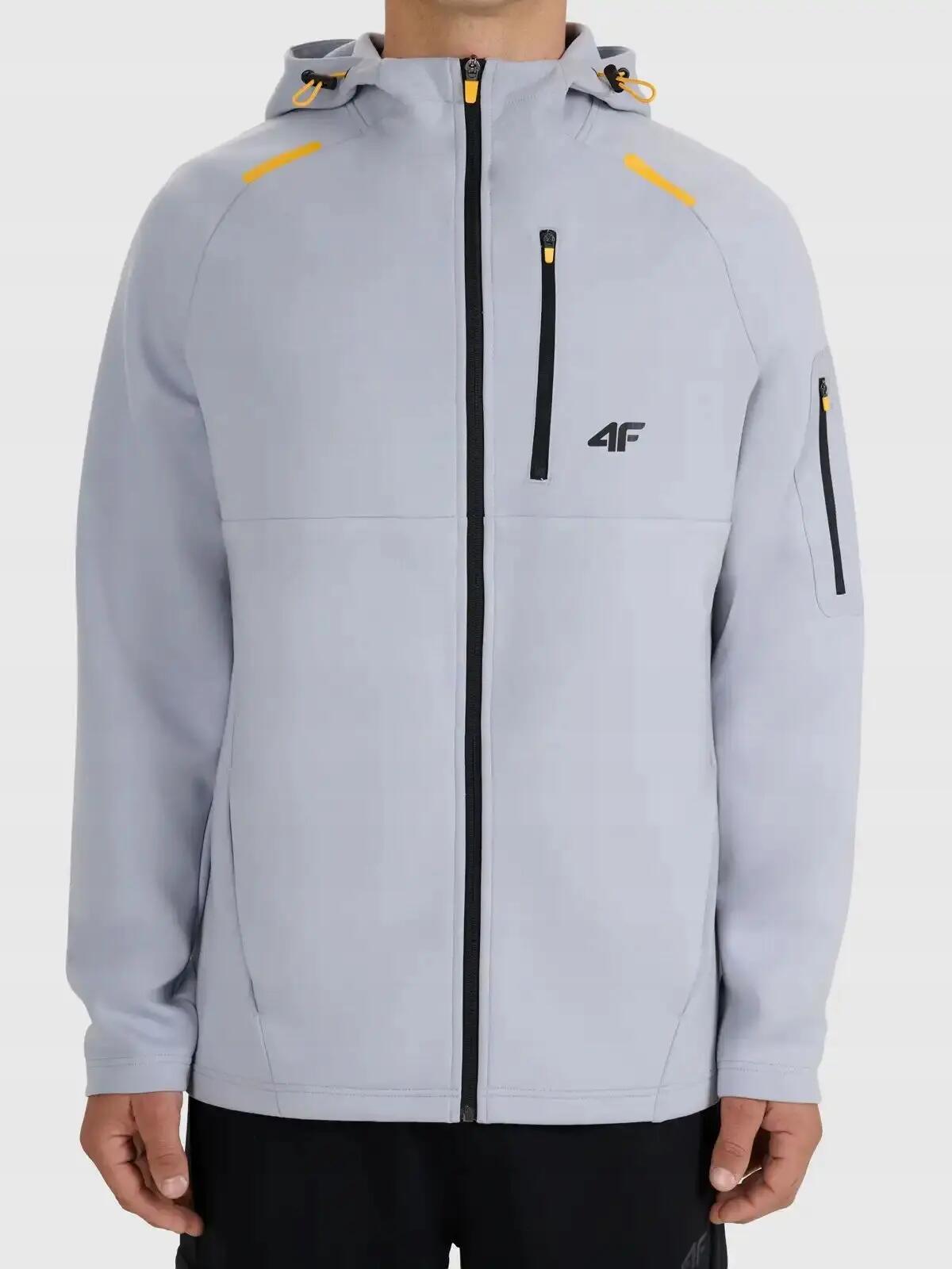 BLUZA MĘSKA ROZPINANA 4F Z KAPTUREM M2239  KOLOR SZARY 2/5
