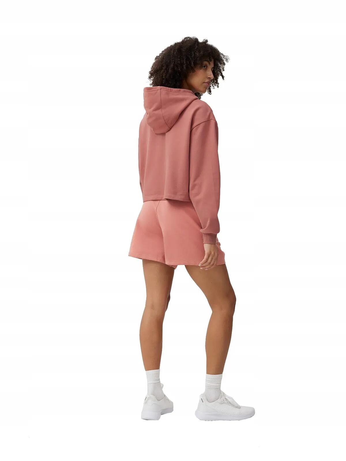 BLUZA DAMSKA 4F DRESOWA Z KAPTUREM CROP-TOP TSWSF244  KOLOR RÓŻOWY 8/11