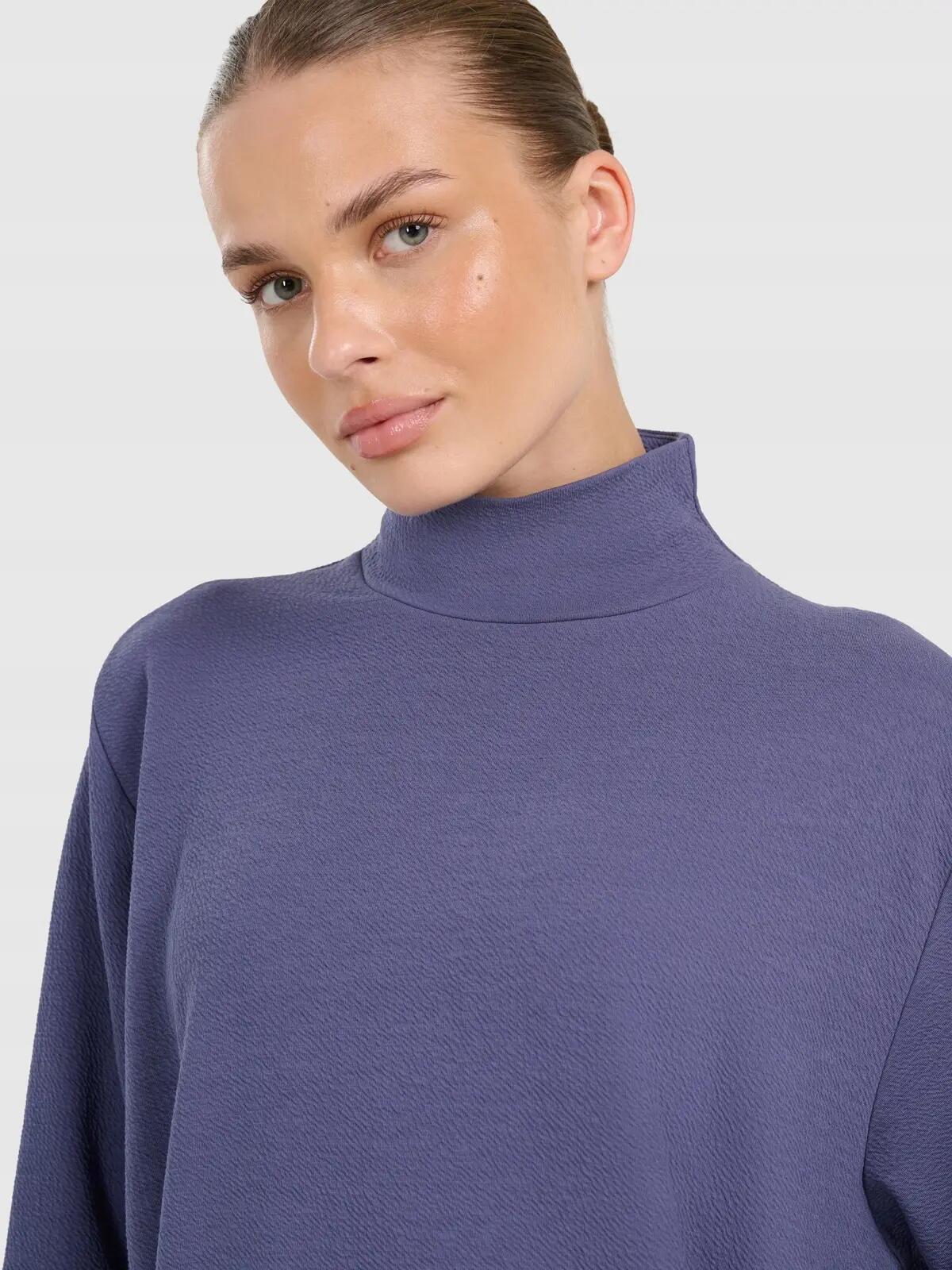 BLUZA DAMSKA DRESOWA 4F TRENINGOWA DO JOGI TFSWF589  KOLOR NIEBIESKI 4/12