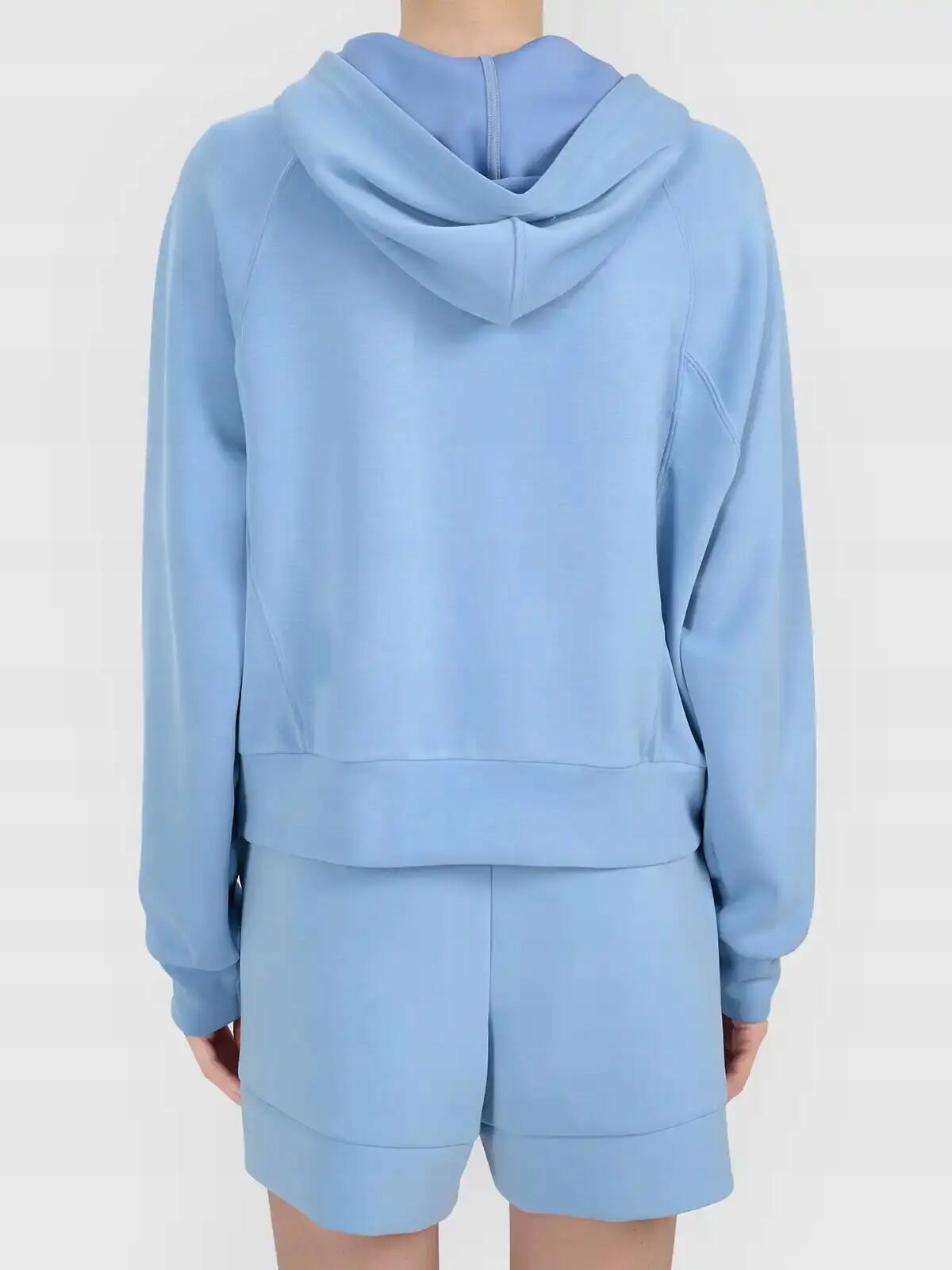 BLUZA DAMSKA 4F DRESOWA NIEROZPINANA Z KAPTUREM Z MODALEM KOLOR NIEBIESKI 5/12
