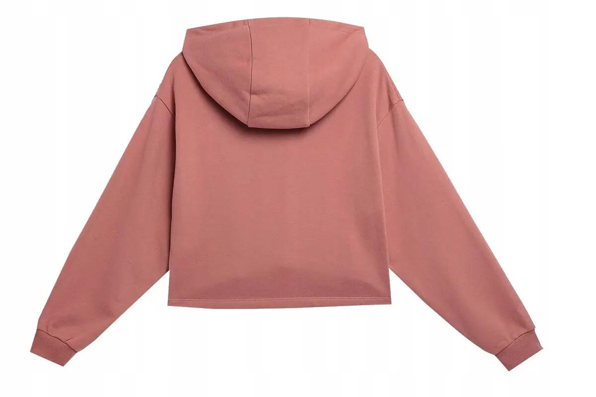 BLUZA DAMSKA 4F DRESOWA Z KAPTUREM CROP-TOP TSWSF244  KOLOR RÓŻOWY 3/11
