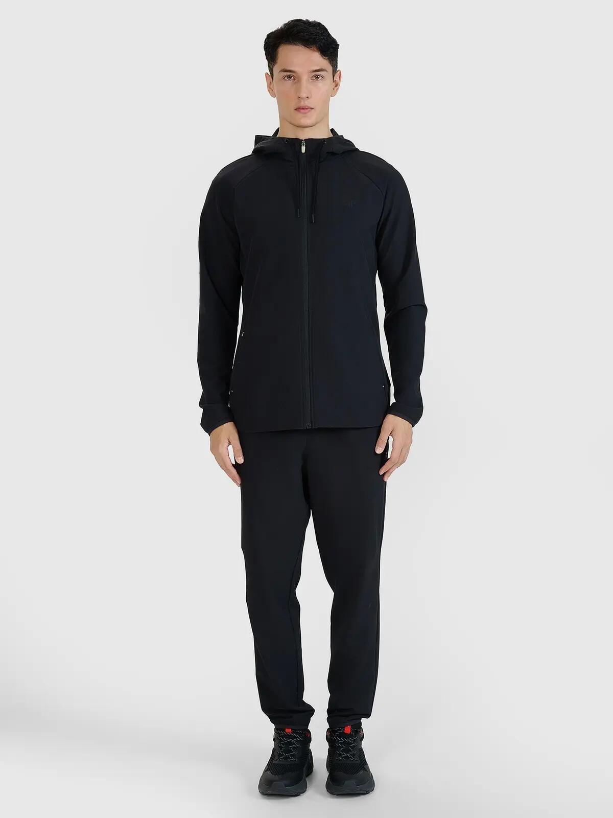 BLUZA MĘSKA 4F TRENINGOWA SZYBKOSCHNĄCA ROZPINANA TFSWM458  KOLOR CZARNY 7/10