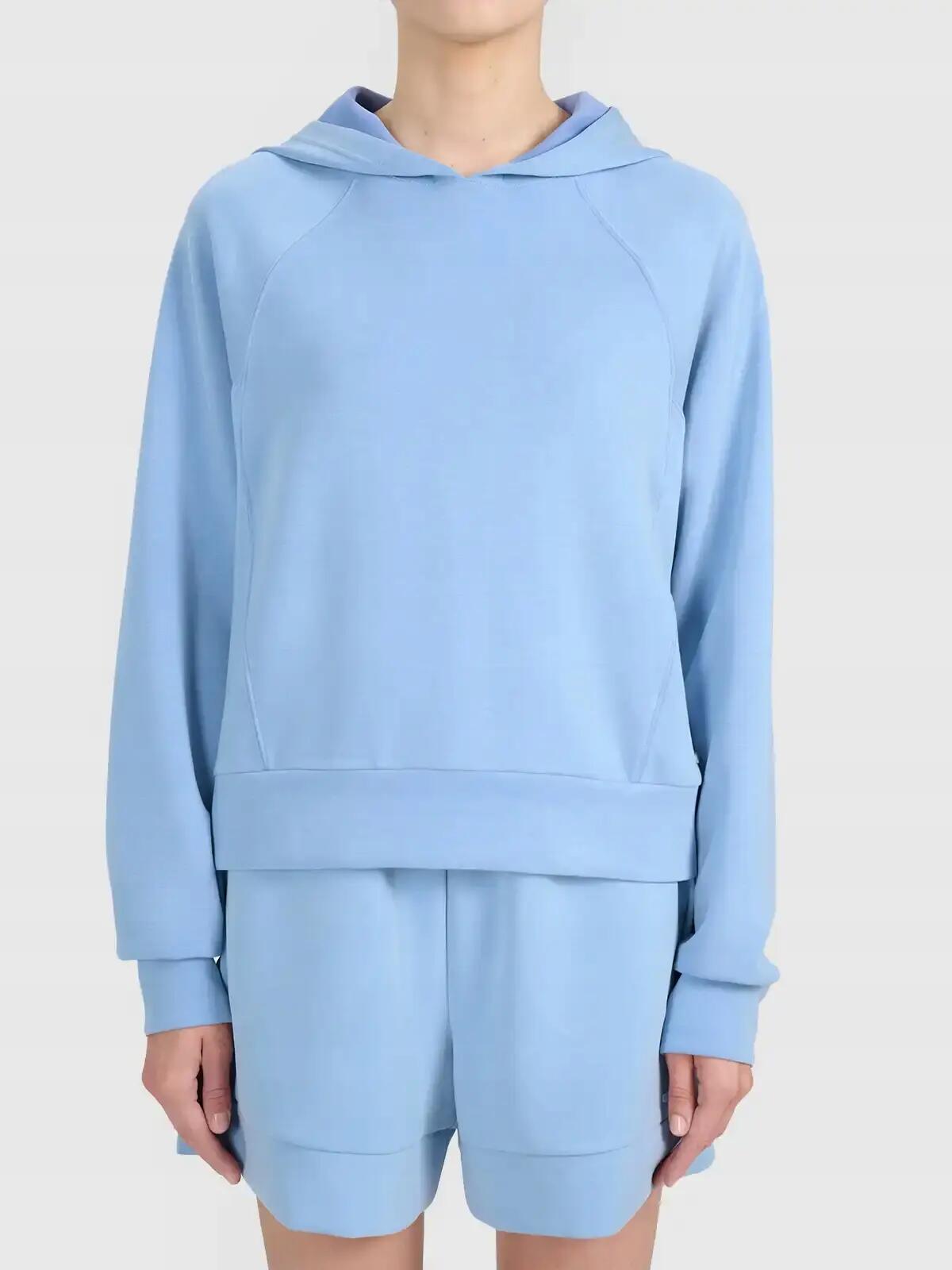 BLUZA DAMSKA 4F DRESOWA NIEROZPINANA Z KAPTUREM Z MODALEM KOLOR NIEBIESKI 3/12