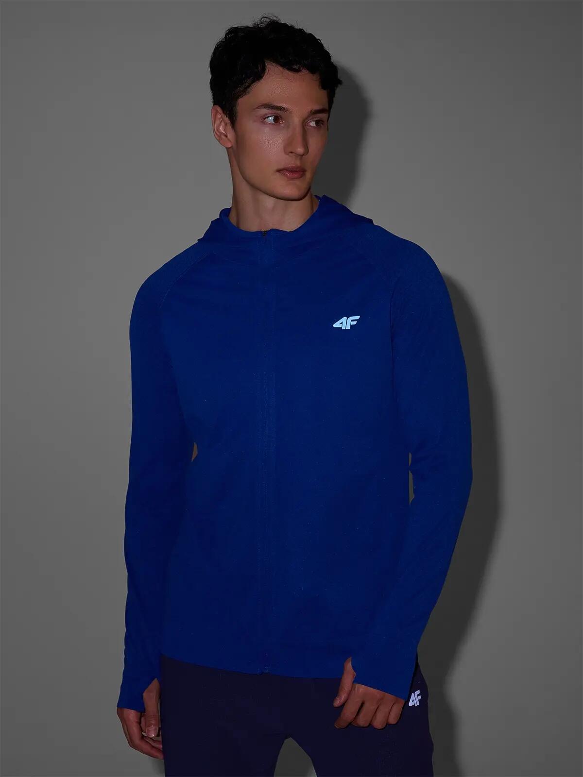 BLUZA MĘSKA 4F TRENINGOWA SZYBKOSCHNĄCA DO BIEGANIA L/XL M544 KOLOR NIEBIESKI 2/9