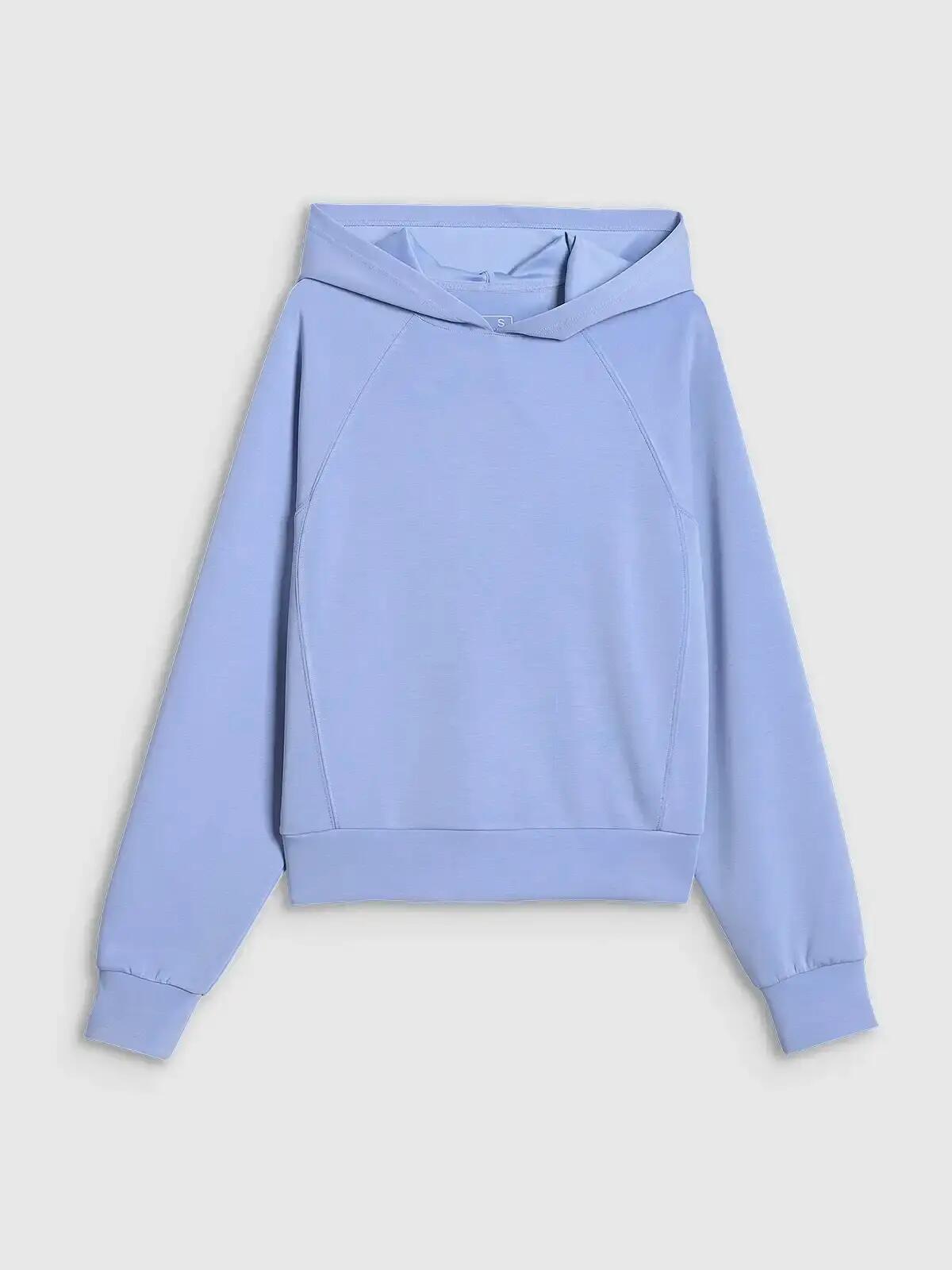 BLUZA DAMSKA 4F DRESOWA NIEROZPINANA Z KAPTUREM Z MODALEM KOLOR NIEBIESKI 10/12