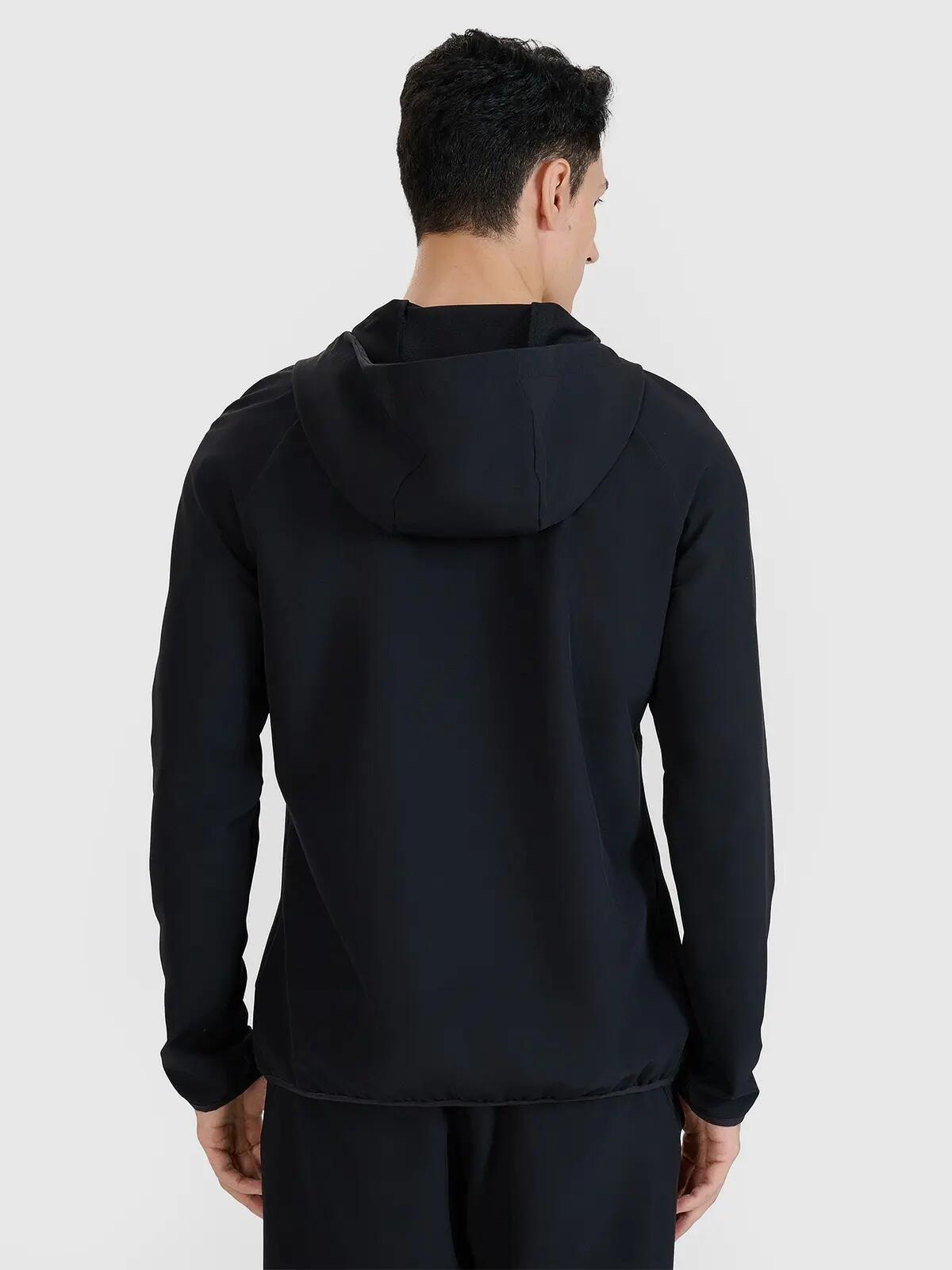 BLUZA MĘSKA 4F TRENINGOWA SZYBKOSCHNĄCA ROZPINANA TFSWM458  KOLOR CZARNY 3/10