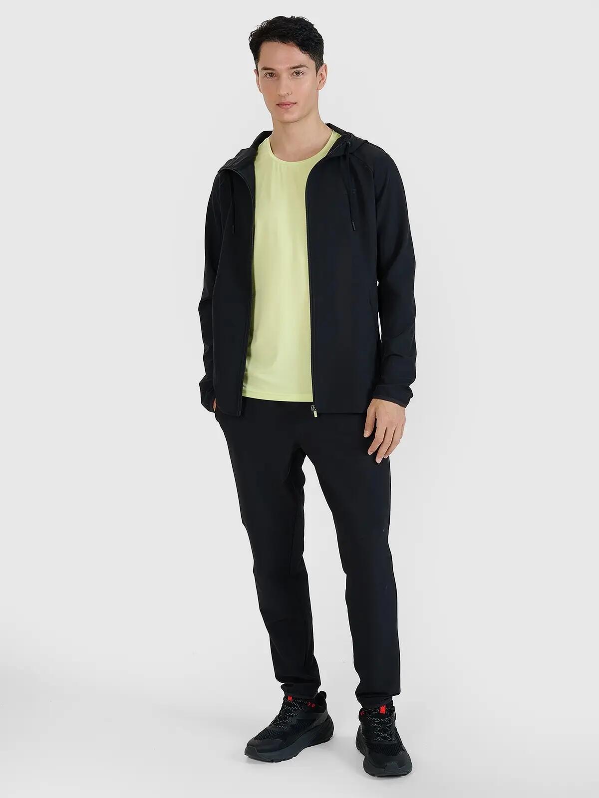 BLUZA MĘSKA 4F TRENINGOWA SZYBKOSCHNĄCA ROZPINANA TFSWM458  KOLOR CZARNY 2/10