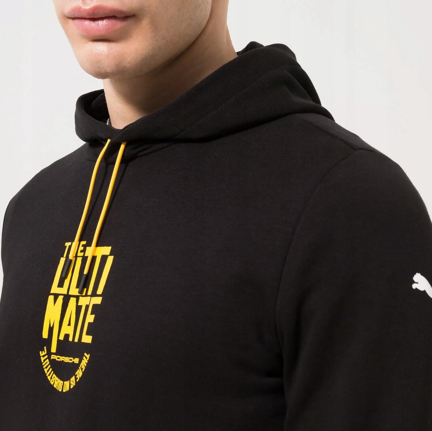 BLUZA MĘSKA SPORTOWA Z KAPTUREM PUMA GRAPHIC HOODIE  KOLOR CZARNY 4/5