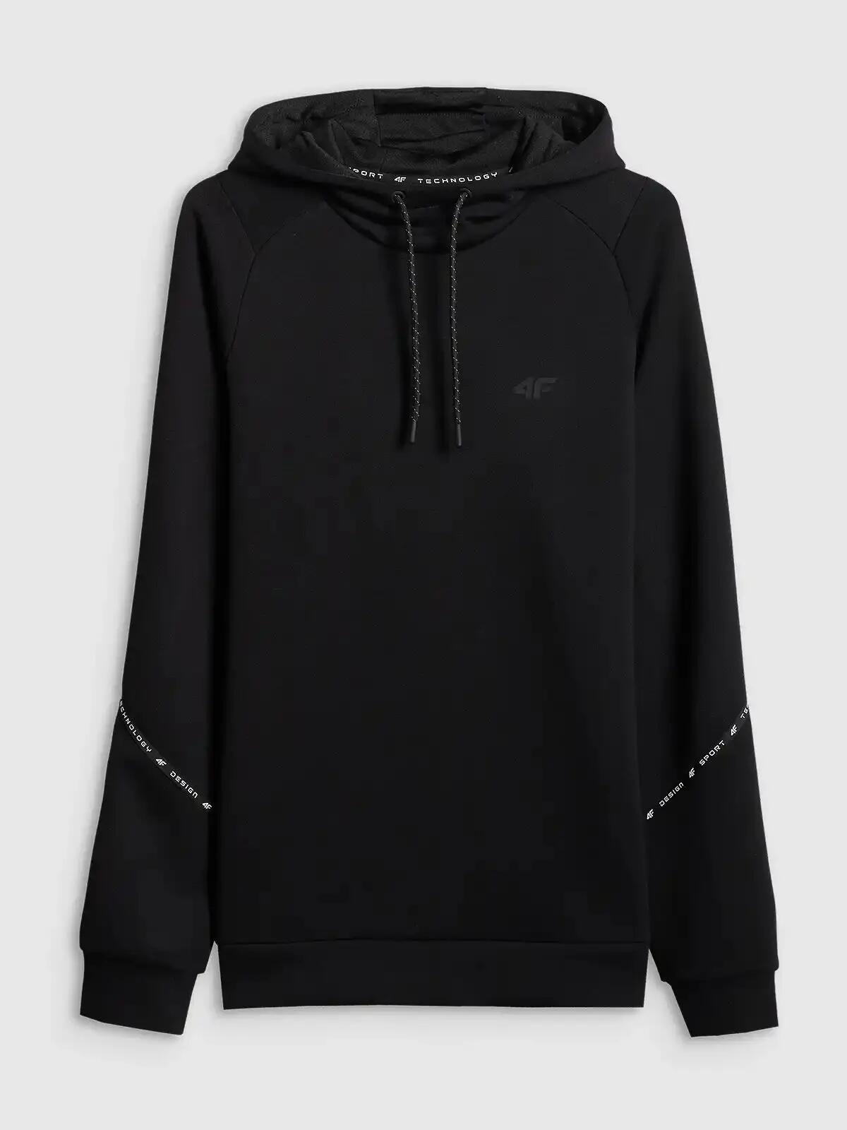 BLUZA MĘSKA 4F DRESOWA NIEROZPINANA Z KAPTUREM M M2238 KOLOR CZARNY 10/12