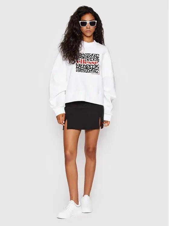 BLUZA DAMSKA ELLESSE NIEROZPINANA BEZ KAPTURA OVERSIZE BIAŁA  KOLOR BIAŁY 5/6