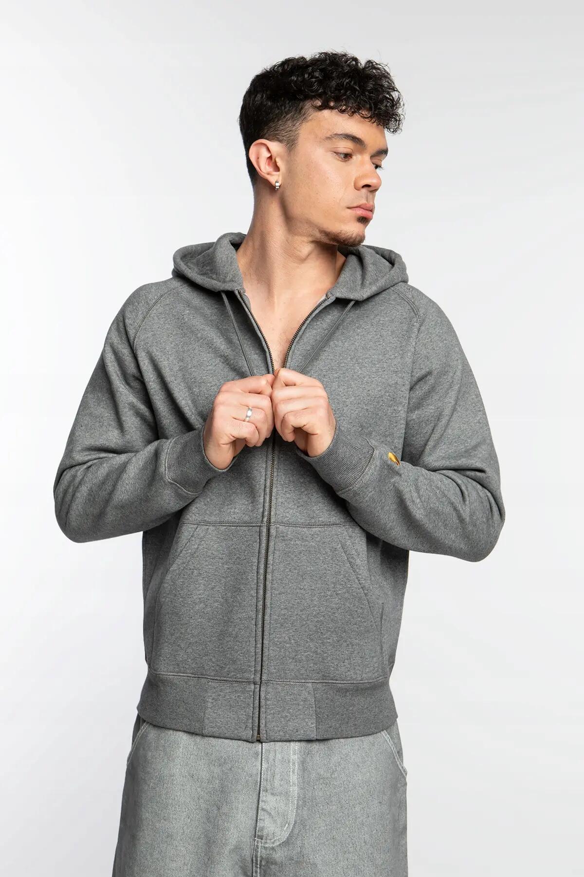 BLUZA MĘSKA ROZPINANA CARHARTT I033664-00CXX (S) KOLOR SZARY