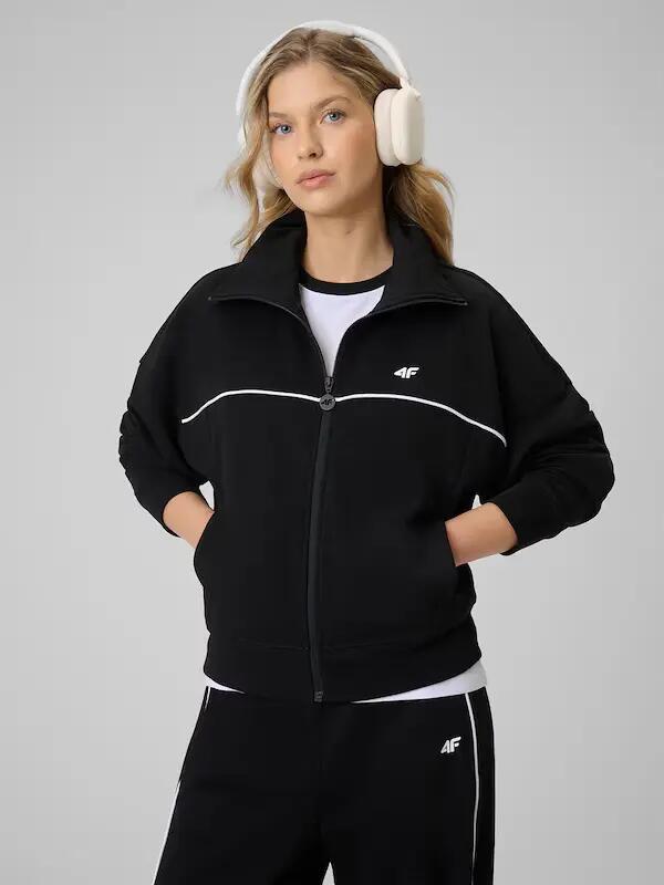 BLUZA DAMSKA DRESOWA 4F SPORTOWA TRENINGOWA NA CO DZIEŃ KOLOR CZARNY 2/10