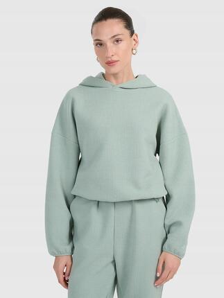 Sweat-shirt femme 4F en tricot gaufré TSWSF1847 couleur verte