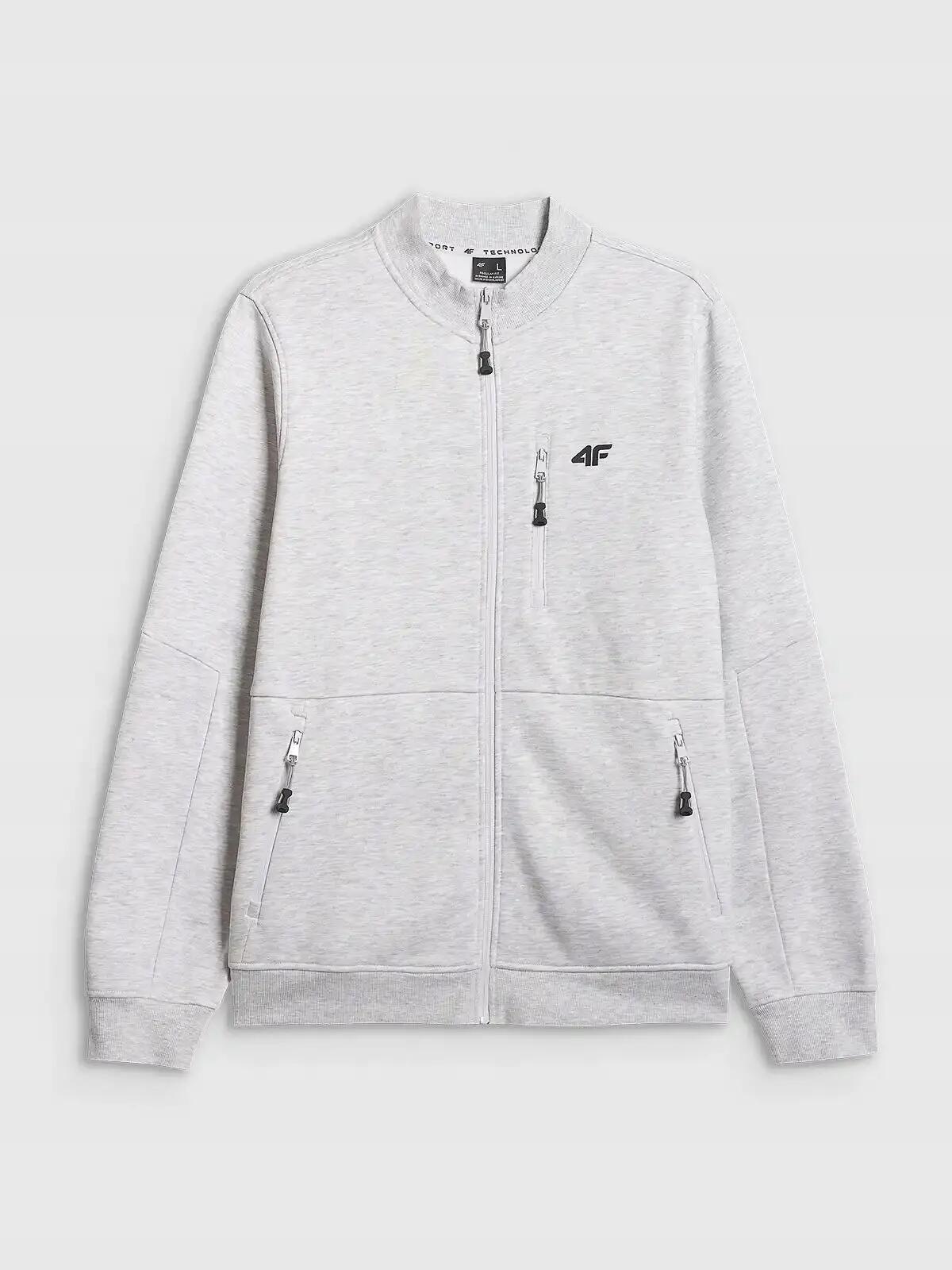 BLUZA MĘSKA DRESOWA 4F ROZPIANANA BEZ KAPTURA 4XL M2547 KOLOR SZARY 2/4
