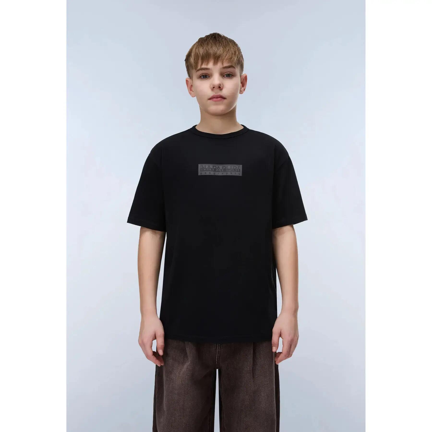 T-shirt enfant Napapijri New Box Logo 3/4
