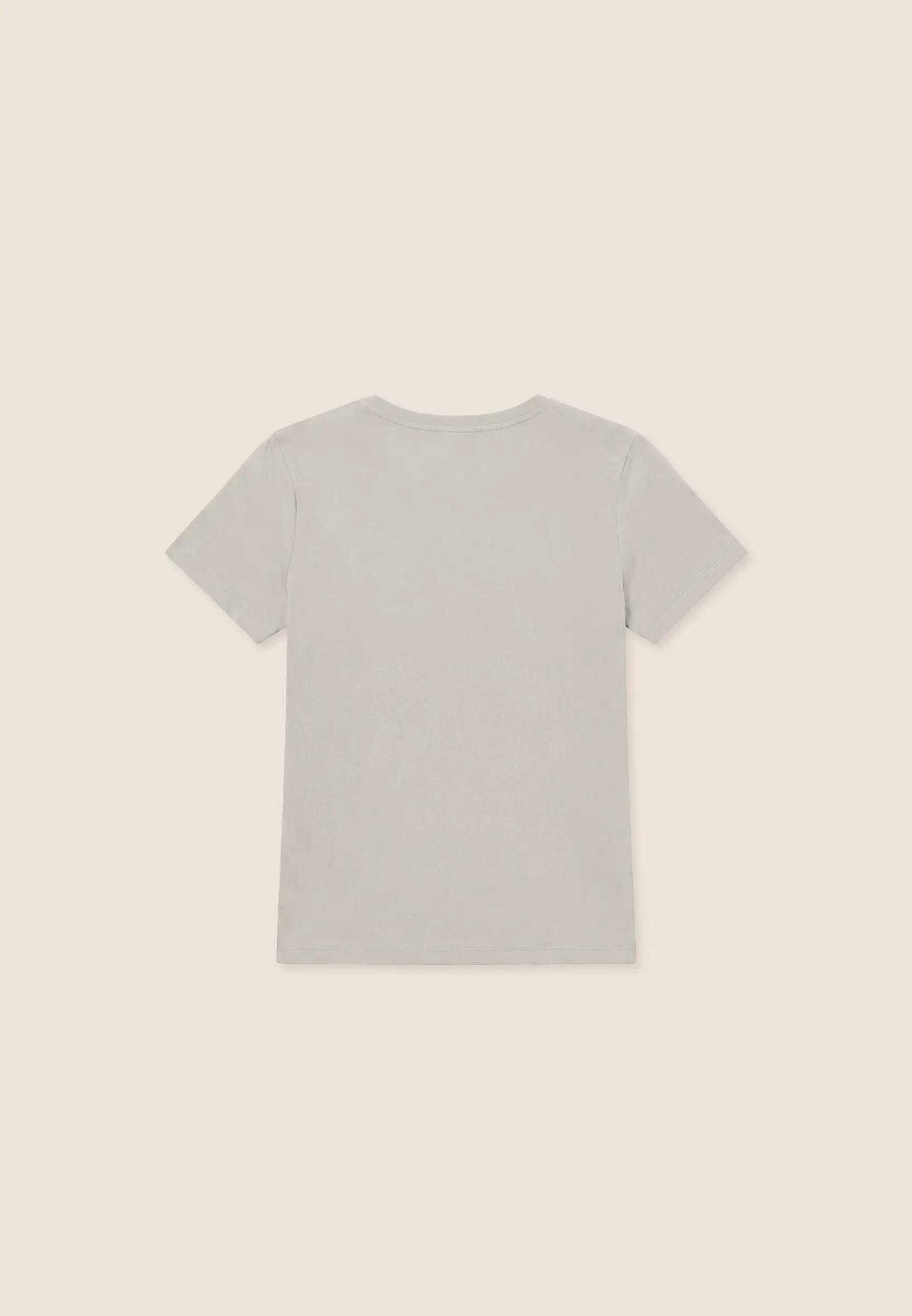 Camiseta para mujer de algodón con escote redondo y gráfico de microrrayas 2/3
